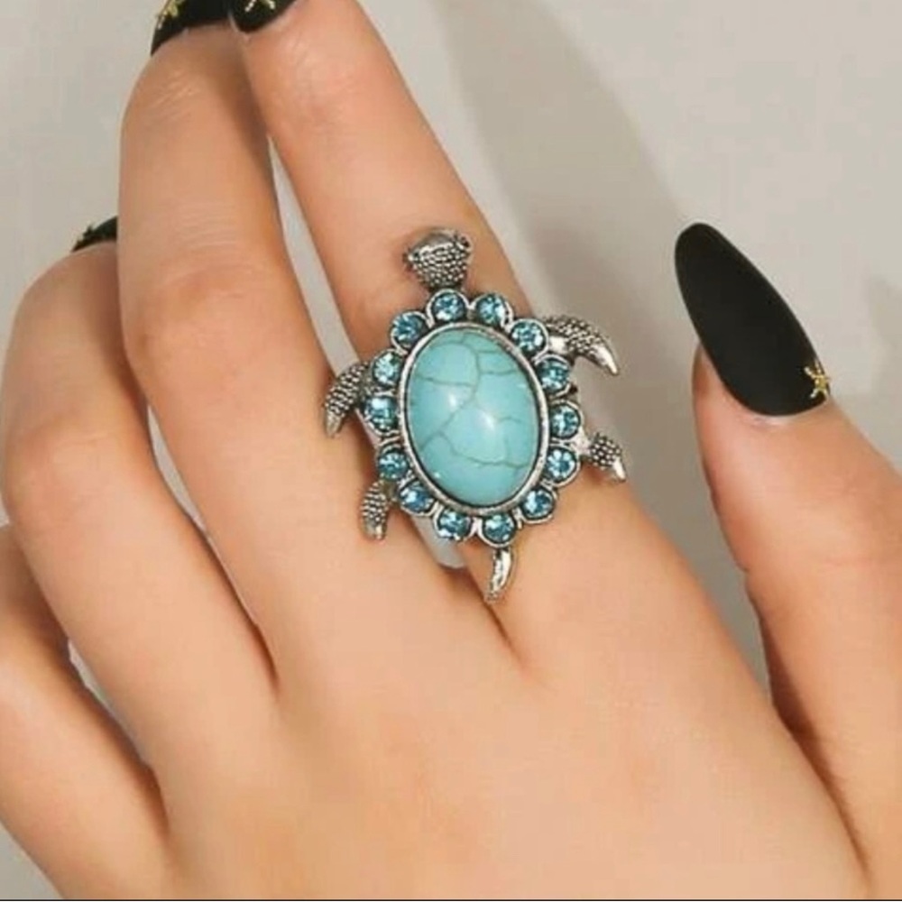 ❤️Turquoise Turtle Ring - Picture 2 of 5